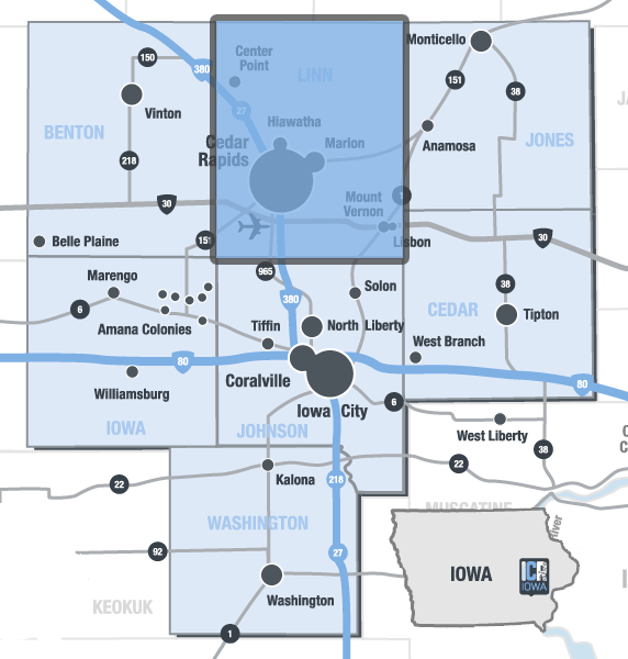 Linn County Iowa Map Table Rock Lake Map